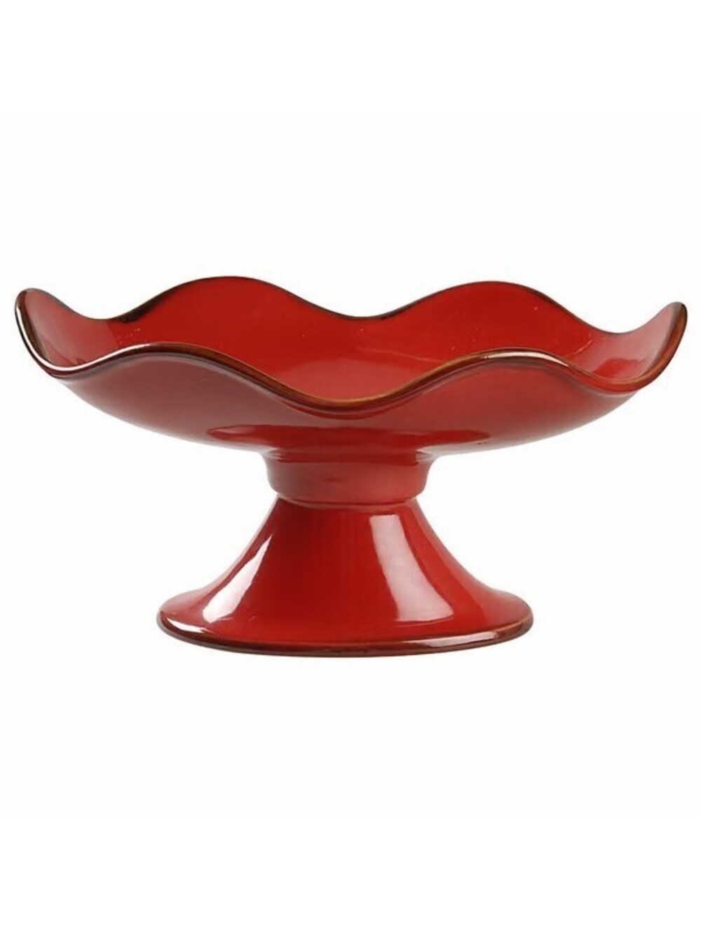 Southern Living At Home Cinnabar Compote Pedestal Footed Bowl Red Christmas